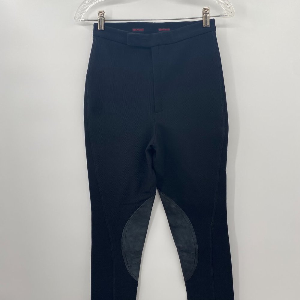 HARRODS NYLON STRETCH EQUESTRIAN RIDING PANTS BLACK WOMENS 26